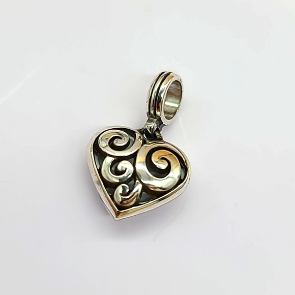 Brighton "CUPID'S KISS" Swarovski Crystal & Mod Scrolled Heart Charm ❤️ - Picture 3 of 8